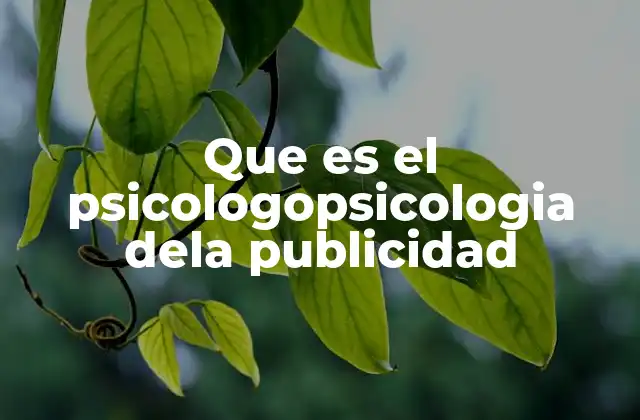 Que es el Psicologopsicologia Dela Publicidad