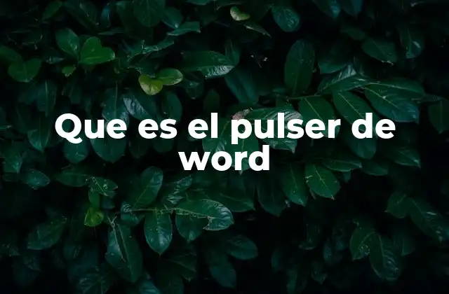 Que es el Pulser de Word