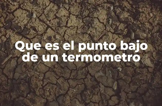 Que es el Punto bajo de un Termometro