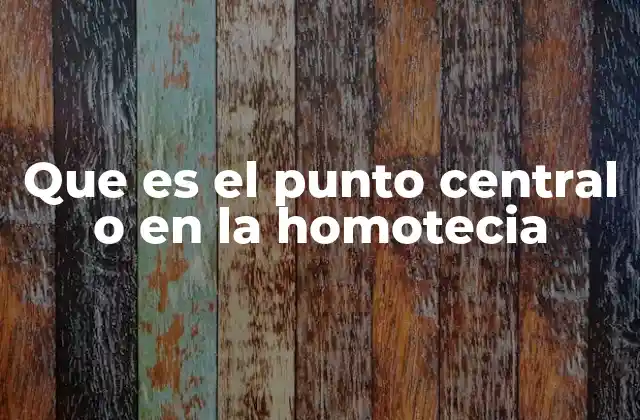 Que es el Punto Central o en la Homotecia