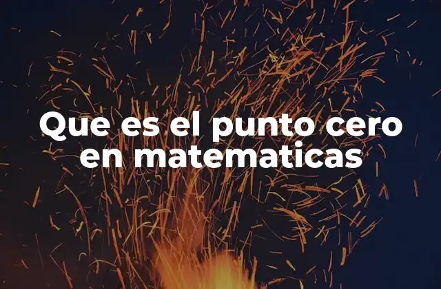 Que es el Punto Cero en Matematicas