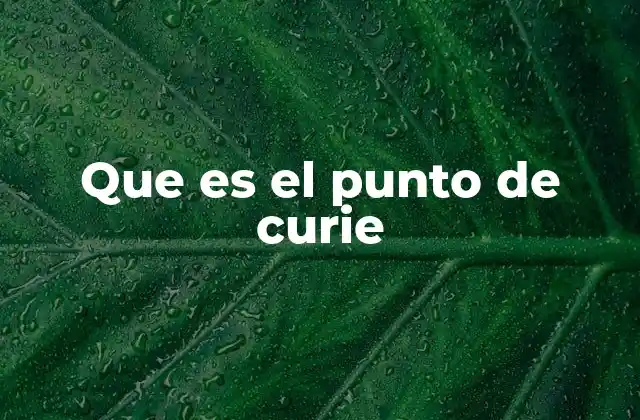 Que es el Punto de Curie