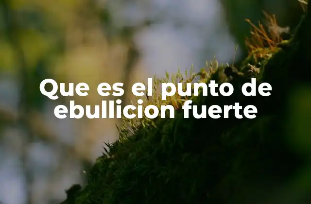 Que es el Punto de Ebullicion Fuerte