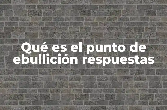 Qué es el Punto de Ebullición Respuestas