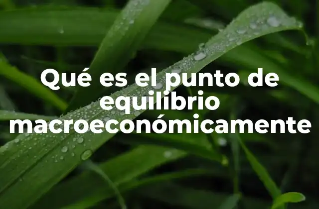 Qué es el Punto de Equilibrio Macroeconómicamente