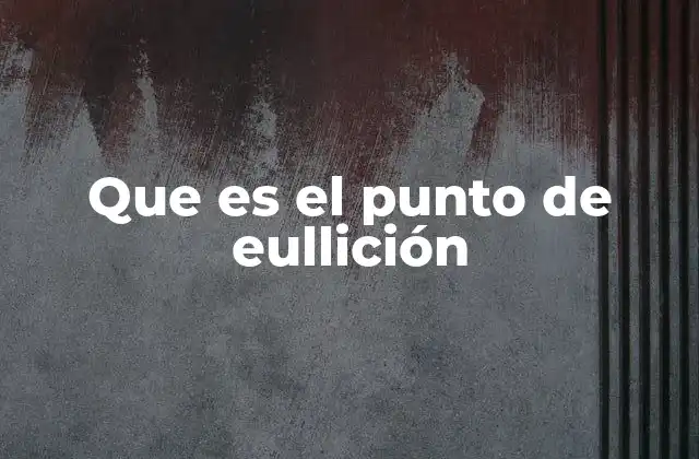 Que es el Punto de Eullición