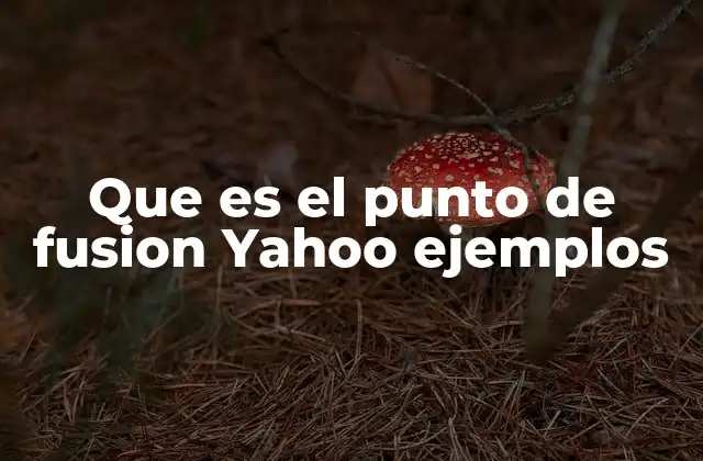 Que es el Punto de Fusion Yahoo Ejemplos