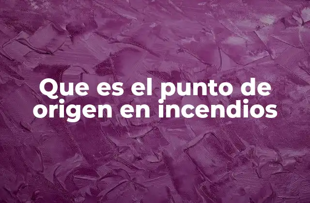 Que es el Punto de Origen en Incendios