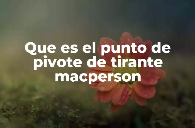 Que es el Punto de Pivote de Tirante Macperson