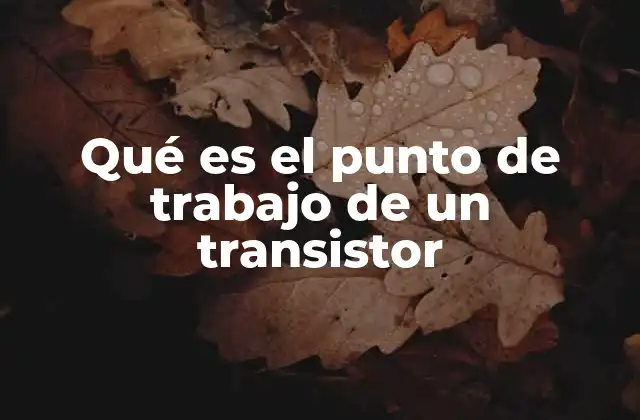 La importancia del punto de trabajo en los circuitos electrónicos