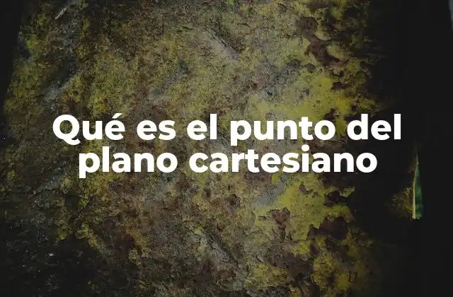 Qué es el Punto Del Plano Cartesiano
