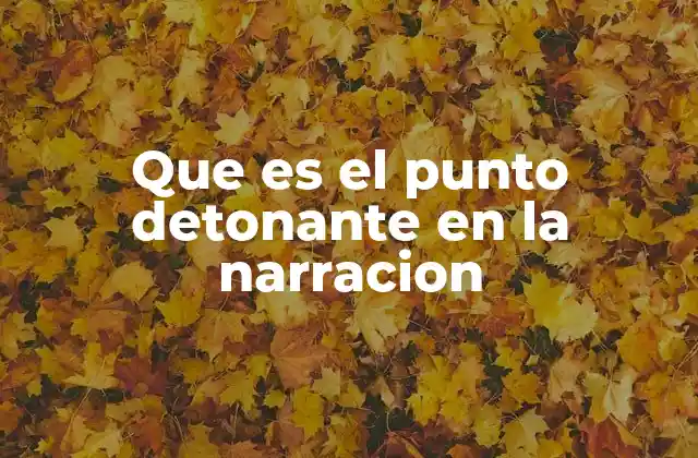 Que es el Punto Detonante en la Narracion