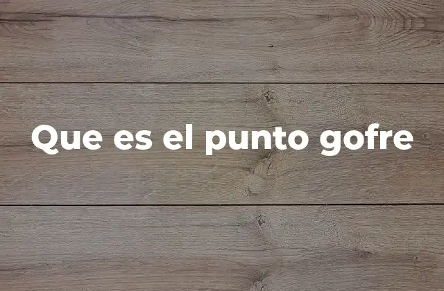 Que es el Punto Gofre