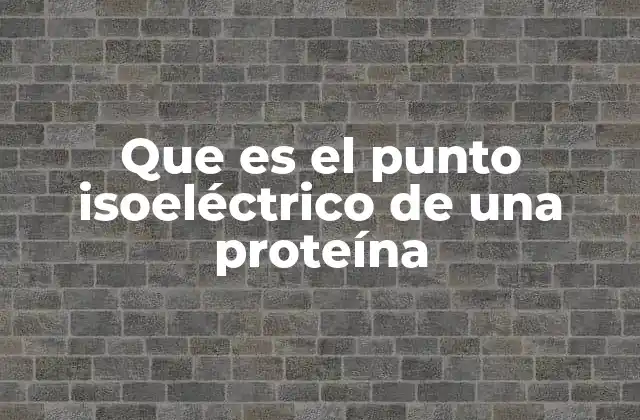 Que es el Punto Isoeléctrico de una Proteína