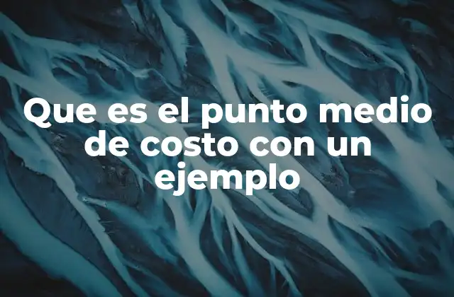 Que es el Punto Medio de Costo con un Ejemplo