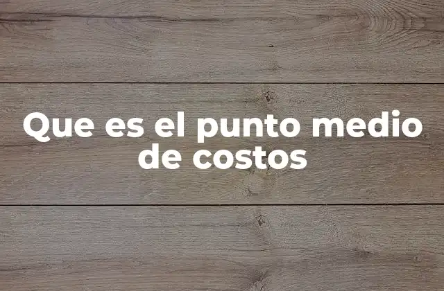 Que es el Punto Medio de Costos