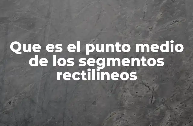 Que es el Punto Medio de los Segmentos Rectilineos