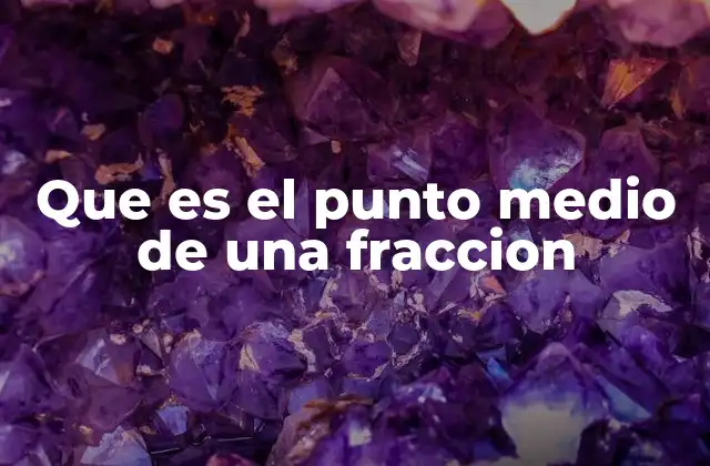 Que es el Punto Medio de una Fraccion