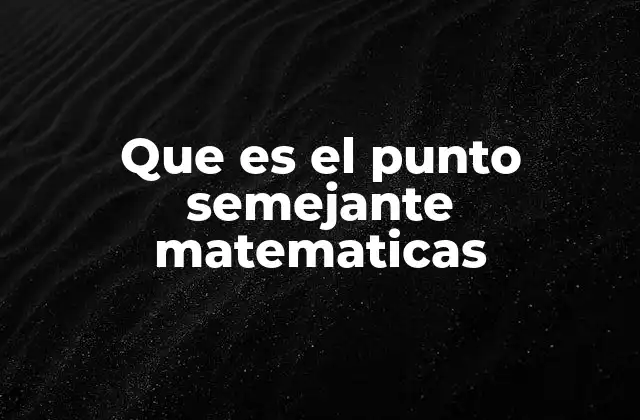 Que es el Punto Semejante Matematicas