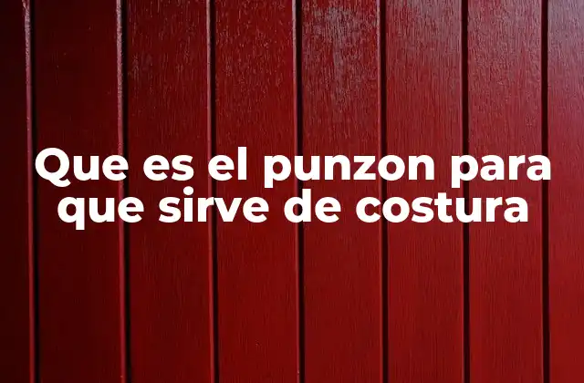 Que es el Punzon para que Sirve de Costura