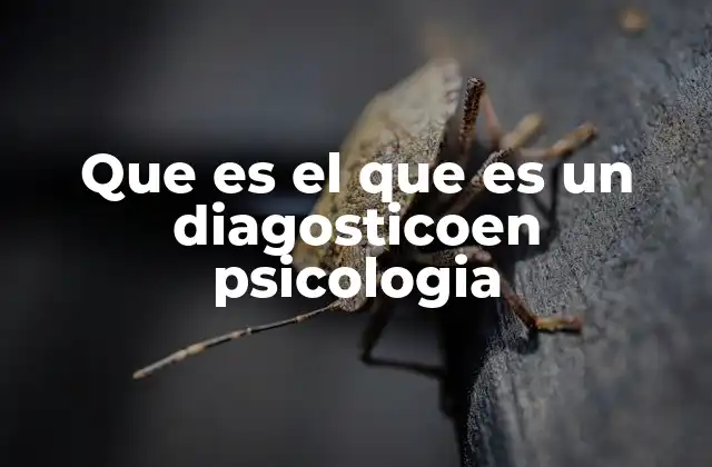 Que es el que es un Diagosticoen Psicologia