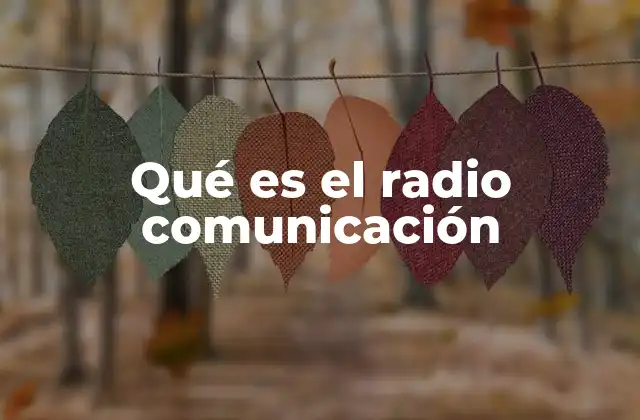 Qué es el Radio Comunicación