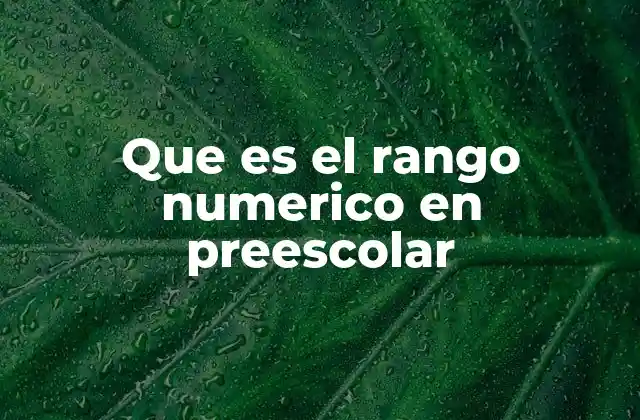 La importancia del desarrollo del rango numérico en la etapa preescolar