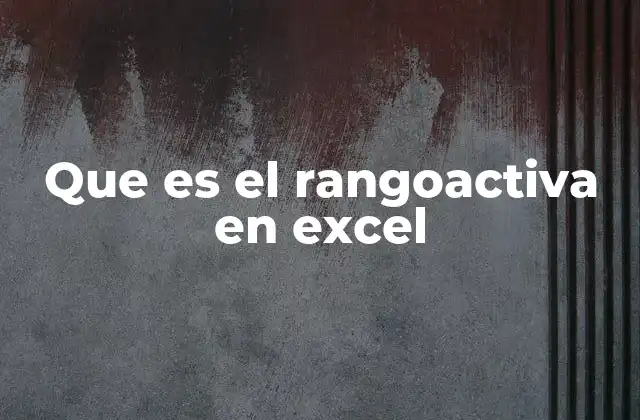 Que es el Rangoactiva en Excel
