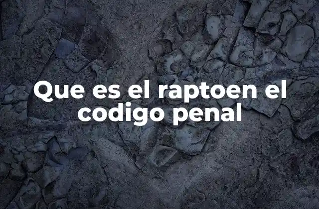 Que es el Raptoen el Codigo Penal