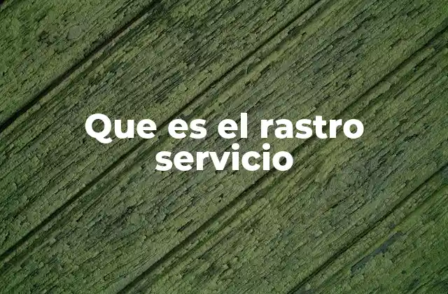 Que es el Rastro Servicio
