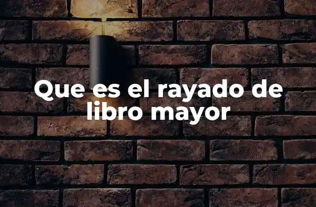 Que es el Rayado de Libro Mayor