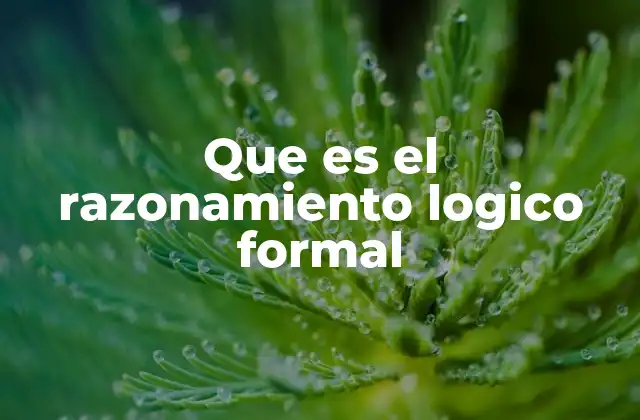 Que es el Razonamiento Logico Formal