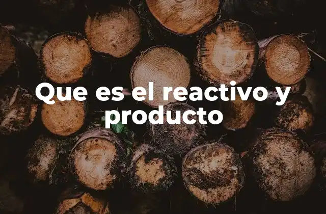 Que es el Reactivo y Producto