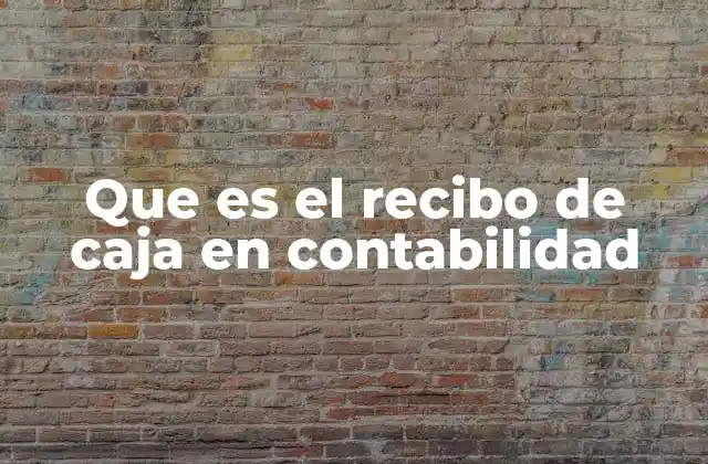 Que es el Recibo de Caja en Contabilidad