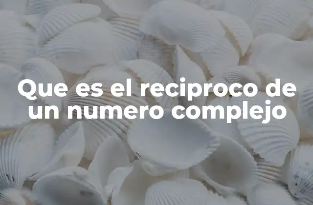 Que es el Reciproco de un Numero Complejo