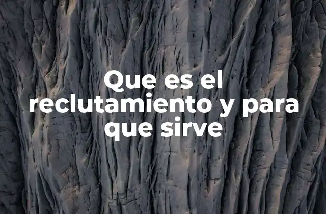 Que es el Reclutamiento y para que Sirve