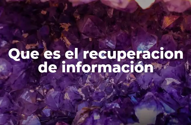Que es el Recuperacion de Información