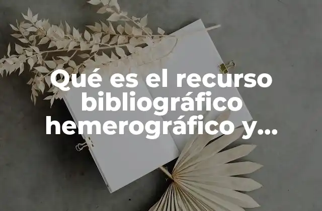 Qué es el Recurso Bibliográfico Hemerográfico y Audiovisual