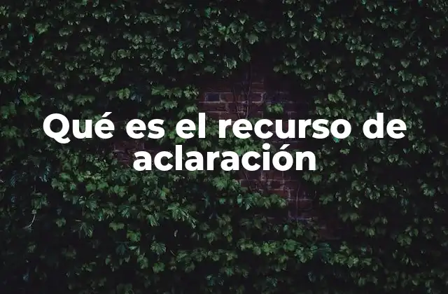 Qué es el Recurso de Aclaración