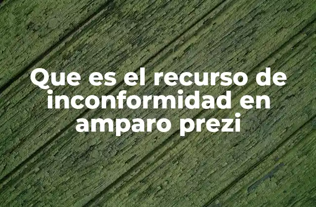 Que es el Recurso de Inconformidad en Amparo Prezi