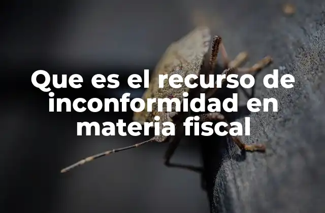 Que es el Recurso de Inconformidad en Materia Fiscal