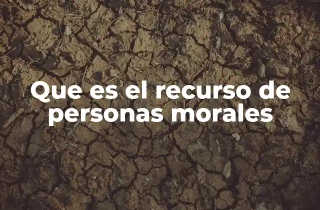 Que es el Recurso de Personas Morales