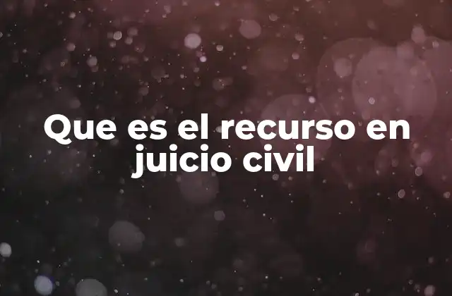 Que es el Recurso en Juicio Civil