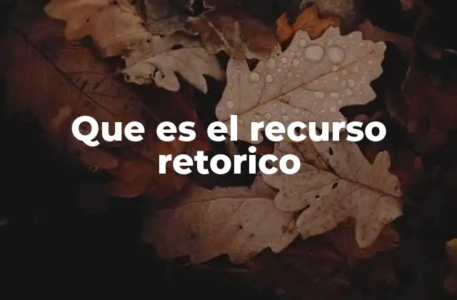 Que es el Recurso Retorico