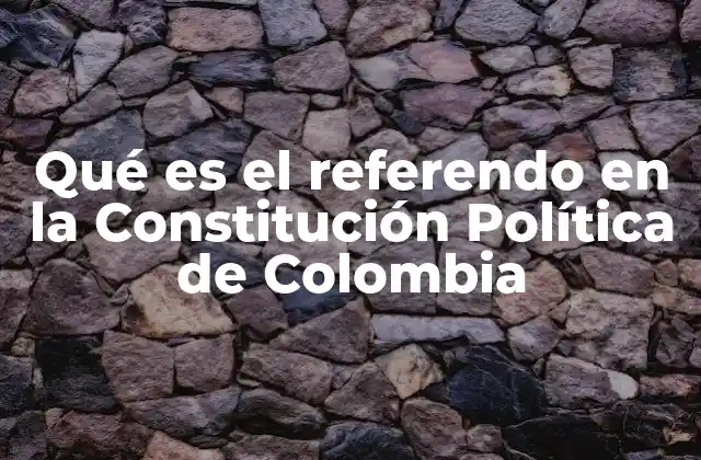 Qué es el Referendo en la Constitución Política de Colombia