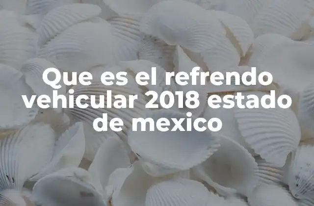 Que es el Refrendo Vehicular 2018 Estado de Mexico