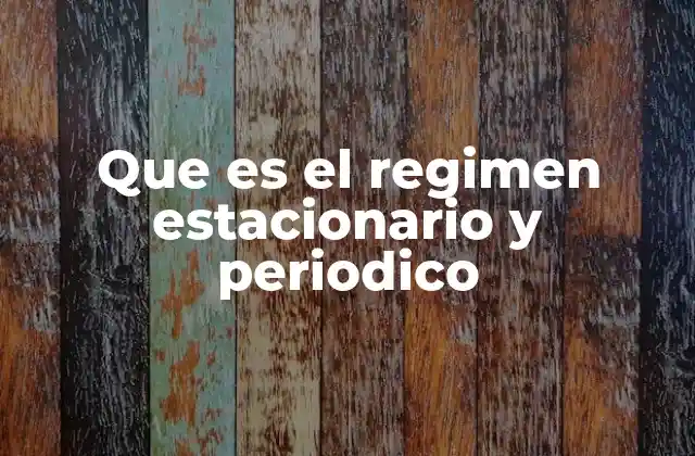 Que es el Regimen Estacionario y Periodico