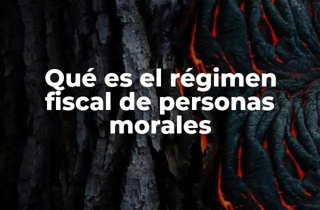 Qué es el Régimen Fiscal de Personas Morales