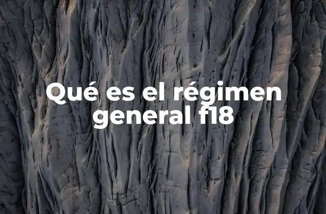 Qué es el Régimen General F18
