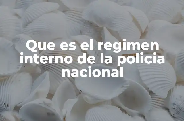 Que es el Regimen Interno de la Policia Nacional